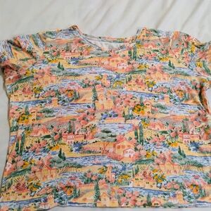 Kim Rogers Vibrant Multicolor Scenic Blouse